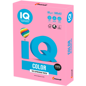 Бумага офисная IQ Color PI25 A3 80 г/м2 500 листов Розовая (9003974400273) в Виннице