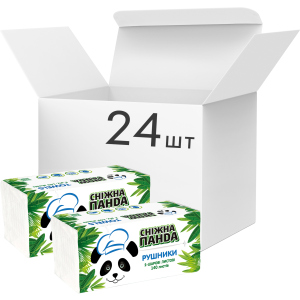 Упаковка бумажных полотенец Снежная Панда листовых 2 слоя 24 пачки по 140 листов (4823019010886) надежный
