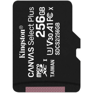 Kingston microSDXC 256GB Canvas Select Plus Class 10 UHS-I U3 V30 A1 (SDCS2/256GBSP) краща модель в Вінниці