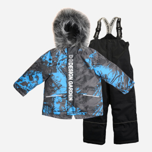 купити Зимовий комплект (куртка + напівкомбінезон) Garden Baby 102022-63/32 104 см Чорно-бірюзова абстракція/Чорний (4821020223417)