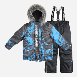 купити Зимовий комплект (куртка + напівкомбінезон) Garden Baby 102023-63/32 134 см Чорно-бірюзова абстракція/Чорний (4821020233522)