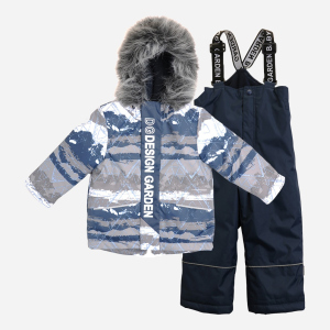 хороша модель Зимовий комплект (куртка + напівкомбінезон) Garden Baby 102022-63/32 104 см Сіро-синя абстракція/Синій (4821020222410)