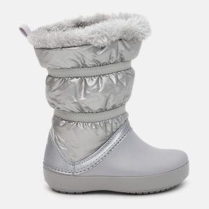 хорошая модель Сапоги Crocs Kids CB LodgePoint Metallic Boot G 205829-0P1-C8 24-25 Серые (191448390362)