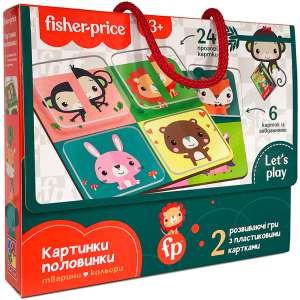 Гра з пластиковими картками Vladi Toys Fisher Price Картинки-половинки (укр) (VT2100-09) ТОП в Вінниці