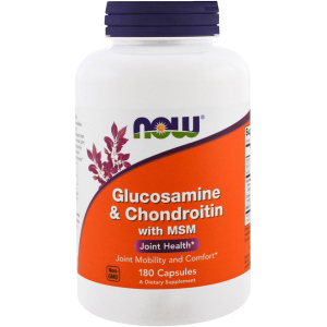 Хондропротектор Now Foods Глюкозамін і Хондроїтин з ЧСЧ, Glucosamine &amp; Chondroitin &amp; MSM, 180 капсул (733739031723) ТОП в Вінниці