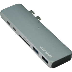 USB-хаб MISSION Aluminum USB Hub Type-C + Type-A + HDMI 4K + MicroSD + SD Space Gray (MSH-Hub1)