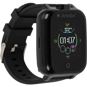 Детские смарт-часы с видеозвонком AmiGo GO006 GPS 4G WIFI Videocall Black (dwswgo6b) ТОП в Виннице
