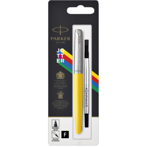 Ручка ролер Parker Jotter 17 Plastic Yellow CT RB блістер (15 326) краща модель в Вінниці