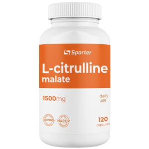 Амінокислота Sporter L-Citrulline malate 1500 мг 120 капсули (4820249720257) в Вінниці