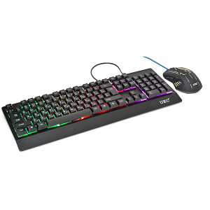 Комплект проводная клавиатура и мышь c RGB подсветкой KEYBOARD UKC 4958 (4958-22) лучшая модель в Виннице