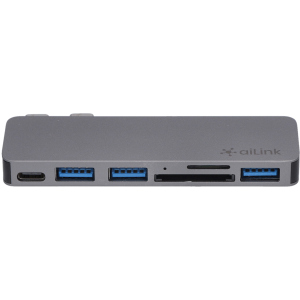 USB-хаб адаптер Ailink Aluminium USB-C SD Hub Card Reader Multi Port 6 в 1 Space Grey (AI-DC6_sg) в Виннице