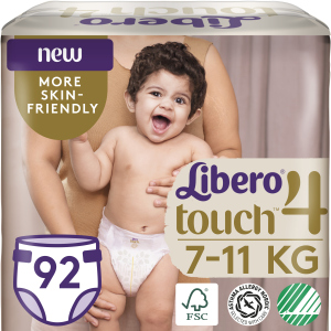 Підгузки Libero Touch 4 7-11 кг одноразові 92 шт (7322541301747) краща модель в Вінниці