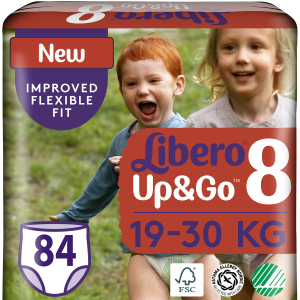 Підгузки-трусики Libero Up&Go 19-30 кг розмір 8 84 шт (7322541481517) в Вінниці