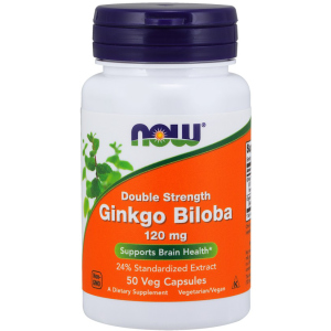 Натуральна добавка Now Foods Гінкго Білоба, Ginkgo Biloba, Double Strength, 120 мг, 50 капсул (733739046826) краща модель в Вінниці