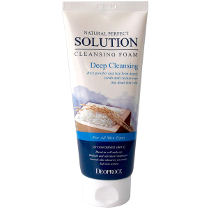 Пенка-скраб для глубокой очистки пор Deoproce Natural Perfect Solution Cleansing Foam Deep Cleansing Rice с рисовой пудрой, отрубями и 6-тью растительными экстрактами 170 г (8809567922297) лучшая модель в Виннице