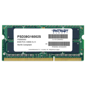 Оперативная память Patriot SODIMM DDR3 1600 MHz 8Gb (PSD38G16002S) ТОП в Виннице