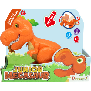 Игрушка Dragon-I Джуниор Мегазавр. T-Rex рычащий и кусающий Оранжевый (4894166800798-2)