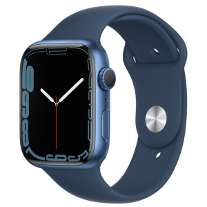хорошая модель Смарт-часы Apple Watch Series 7 GPS 45mm Blue Aluminium Case with Deep Navy Sport Band (MKN83UL/A)