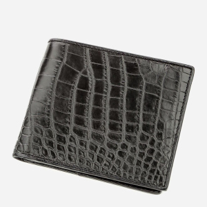 Мужское портмоне из натуральной кожи Crocodile Leather leather-18578 Черное в Виннице