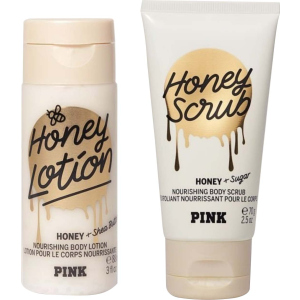 хороша модель Подарунковий набір Victoria's Secret Honey Поживний скраб 70 мл + Лосьйон для тіла з медом 88 мл (1159756667)