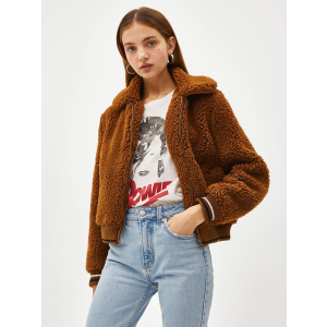 Кожушки Bershka XAZ152755BYFP XS Темно-коричневий (DD8000004547350) ТОП в Вінниці