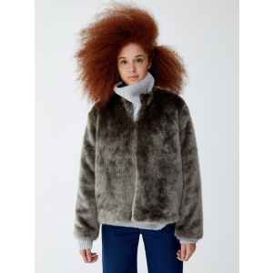 Полушубок Pull & Bear XAZ217599MQPB M Серый с черным (DD8000004447759) ТОП в Виннице