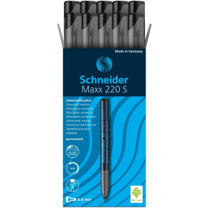 Набор маркеров перманентных Schneider Maxx 220 F 0.4 мм Черный 10 шт (S112401) в Виннице