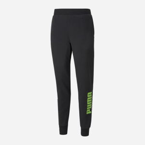 хороша модель Спортивні штани Puma Power Sweat Pants 58941451 XXL Black-Green Flash (4063699445190)