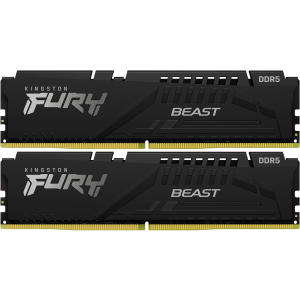 Оперативная память Kingston Fury DDR5-4800 32768MB PC5-38400 (Kit of 2x16384) Beast Black (KF548C38BBK2-32) лучшая модель в Виннице