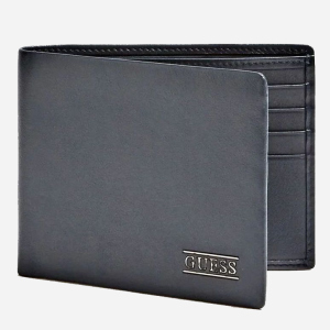 Кошелек мужской кожаный Guess New Boston Flat Billfold SM2511LEA27-BLU Темно-синий (8000702444257)