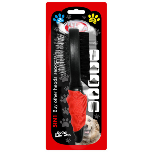 Щітка двостороння Pet Nova для розчісування вовни у собак 22 см (GRO-5IN1-2BRUSH-M) краща модель в Вінниці