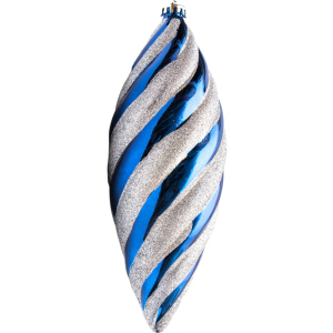Ялинкова іграшка Devilon Бурулька 30 см Синя, сріблястий, глянець, гліттер, пластик (891572) (5102682891572) ТОП в Вінниці