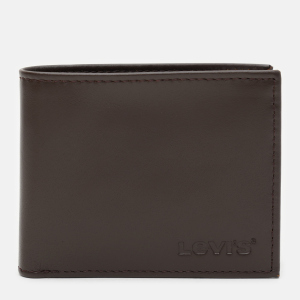 Мужское портмоне кожаное Levi's Wordmark Bifold With Coin Pocket 233685-4-28 Brown (7613417894822) ТОП в Виннице