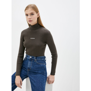 Водолазка Calvin Klein Jeans Micro Branding Roll Neck Sweat J20J216606-LBL XS Black Olive (8719854550921) рейтинг