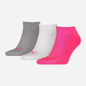 Шкарпетки Puma Unisex Sneaker Plain 3P 90680712 39/42 3 пари Middle Grey Melange Pink (8718824271101) ТОП в Вінниці