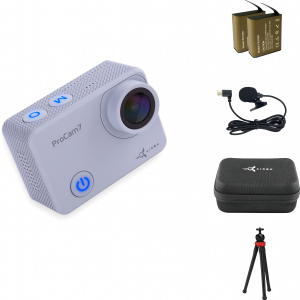 Відеокамера AirOn ProCam 7 Touch Grey з аксесуарами: набір блогера 12в1 (4822356754787) краща модель в Вінниці