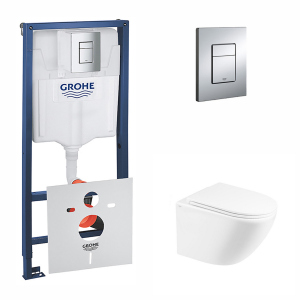 Набор инсталляция 4 в 1 Grohe Rapid SL 38772001 + унитаз с сиденьем Qtap Robin QT1333046ENRW ТОП в Виннице