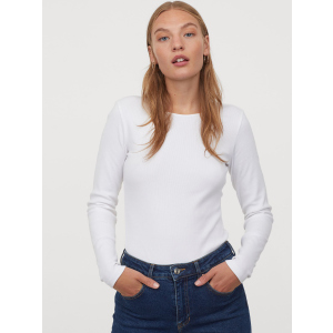 Лонгслив H&M 7849262dm XL Белый (PS2030000188963) лучшая модель в Виннице