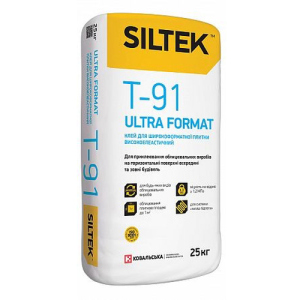 Клей для широкоформатной плитки высокоэластичный Siltek Т-91 ULTRA FORMAT 25кг лучшая модель в Виннице