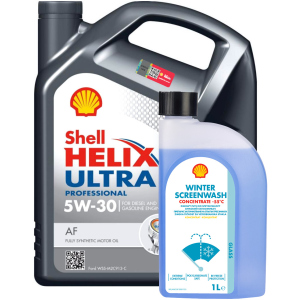 хороша модель Моторне масло Shell Helix Ultra Professional AF 5W-30 4 л + Shell Winter Screenwash Concentrate -55 ° С 1 л (ТОВ-У512757)