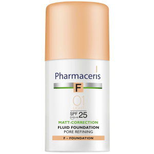 Матирующий тональный флюид Pharmaceris F SPF25 сужающий поры Слоновая кость 30 мл (5900717153622) в Виннице