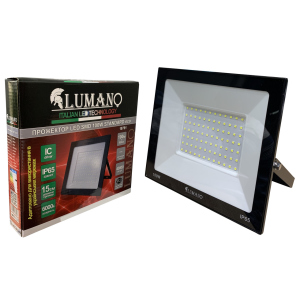 Прожектор LED SMD 100W 6000K (L-15см з радіатором) STANDARDeco чорний LUMANO надійний