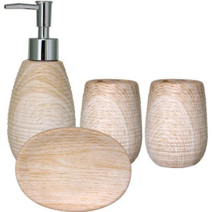 Набор аксессуаров "Белый ясень" для ванной комнаты 4 предмета, керамика