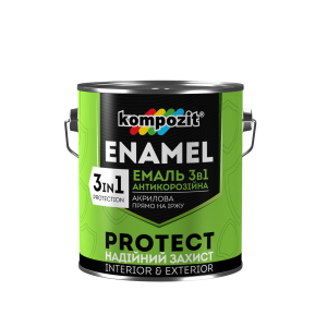 Емаль антикорозійна Kompozit 3в1 PROTECT (0.75 кг) Синя (RAL 5010) ТОП в Вінниці