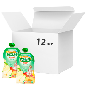 Упаковка фруктового пюре Маленькое счастье Фруктовый салатик 200 г x 12 шт (14813163004616) в Виннице