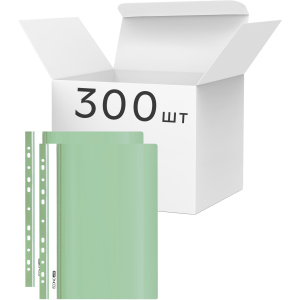 Упаковка папок-швидкозшивачів Economix А4 з перфорацією, фактура "глянець" 120/160 мкм 300 шт М'ятних (E31510-84) в Вінниці
