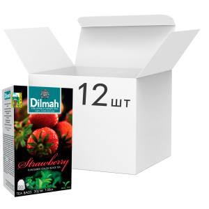 Упаковка чаю Dilmah чорного Полуниця 12 пачок по 20 пакетиків (19312631142225) ТОП в Вінниці
