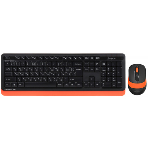 Комплект A4tech Fstyler FG1010, бездротовий, клавіатура+миша, Black+Orange, USB в Вінниці