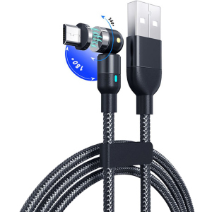 Магнітний кабель XoKo SC-390 Magneto 540° 3 в 1 Lightning - Micro USB - USB Type-C 1 м Black (SC-390MGNT-BK) краща модель в Вінниці