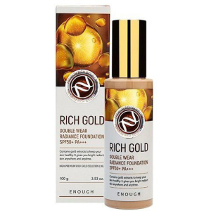 Тональний крем із золотом Enough Rich Gold Double Wear Radiance Foundation SPF50+ PA+++ №21 100 г (8809605871945) краща модель в Вінниці